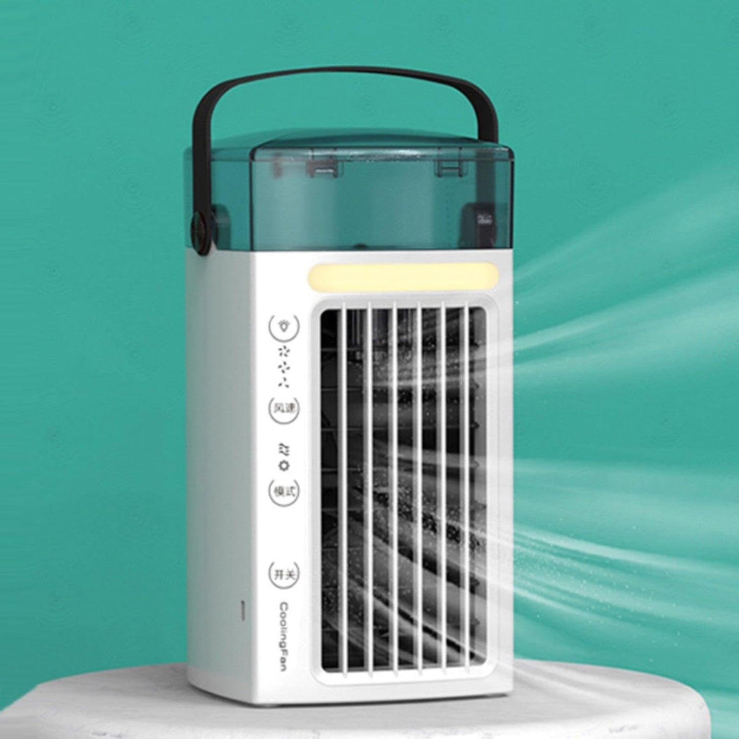  F Fityle Climatiseur Portable 3 En 1, Ventilateur Rafraîchisseur Avec Humidificateur Et Purificateur, 3 Vitesses, Écran Tactile, Réservoir 480ml, Silencieux Pour Bureau Et Chambre