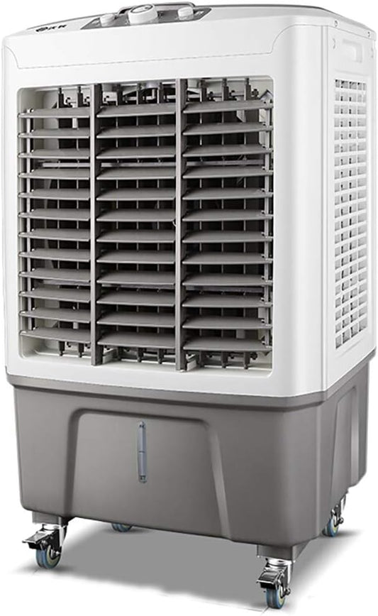  Rafraîchisseur D'air Portable Par évaporation Avec 4 Roues Universelles, Réservoir D'eau De 60 L, Oscillation à 120 °, Léger, 3 Vitesses, Refroidissement Jusqu'à 60 M², Pour Intérieur Et Maison