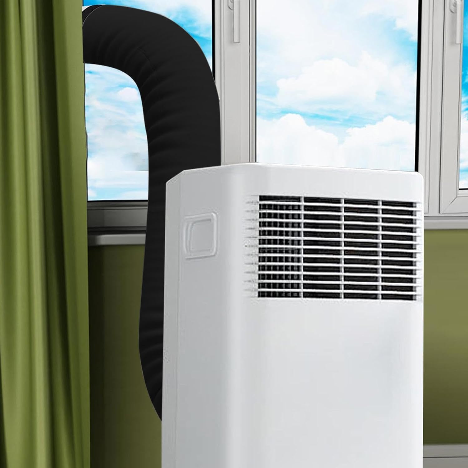  150x53cm Couvercle De Tuyau De Climatisation Portable Avec 3 Sangles | Imperméable Manchon D'isolation Pour Tuyau De Climatisation, Isolation Tuyau Climatiseur Manchon Pour Extérieur Intérieur