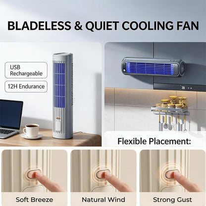  Jiuberry Cooling Ace, Climatiseur Portable Jiuberry, Climatiseur Portable Silencieux Cooling Ace À 3 Vitesses, Fixation Murale, Gain De Place, Pour Chambre, Bureau Et Usage Intérieur (#B)