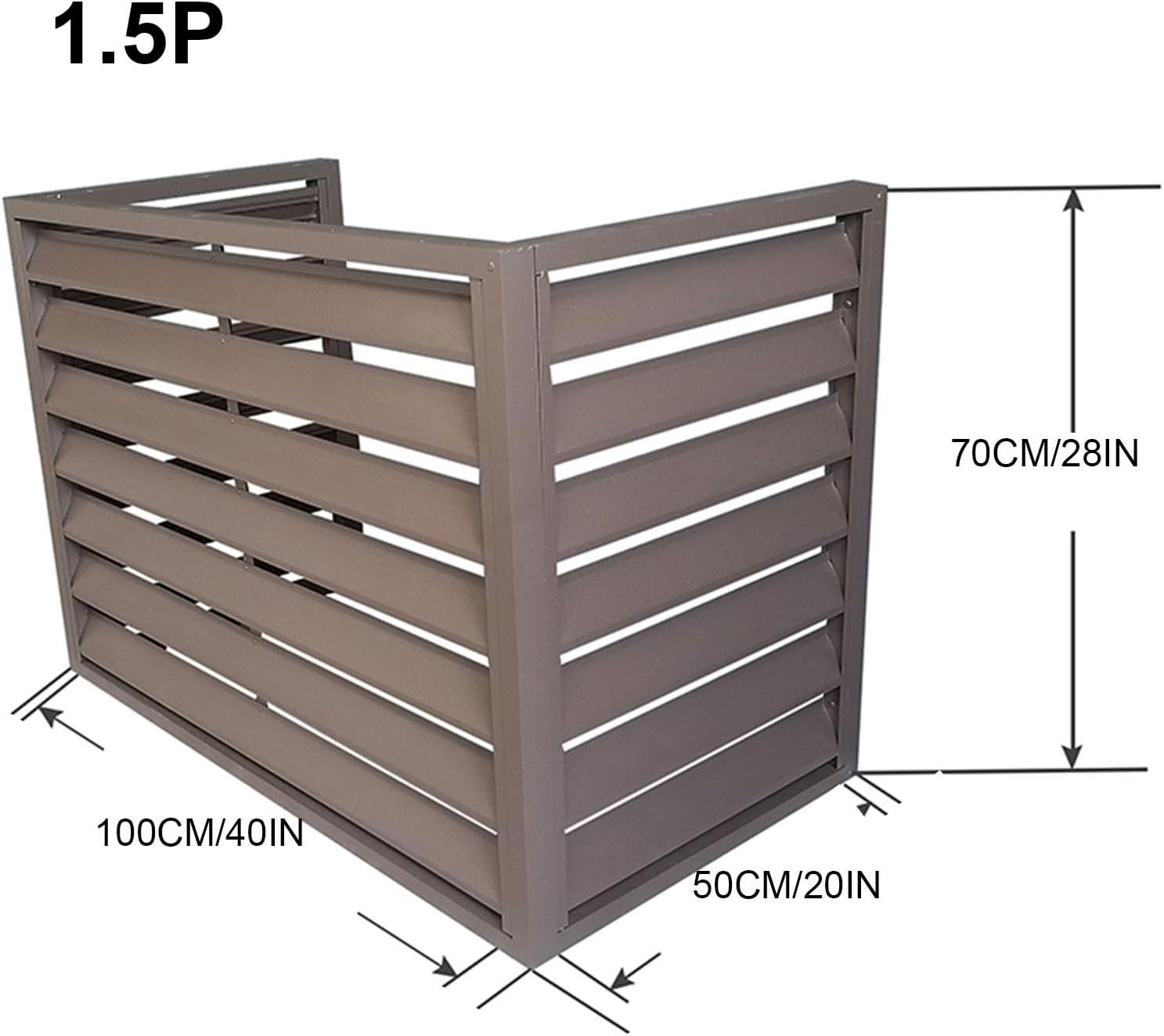 GENERIC Housse Marron Pour Climatiseur – Clôture En Alliage D'aluminium Pour Une Utilisation En Intérieur Et En Extérieur – Protection Contre La Pluie – Élégante Et Fonctionnelle – Résistante Aux Intempéries.
