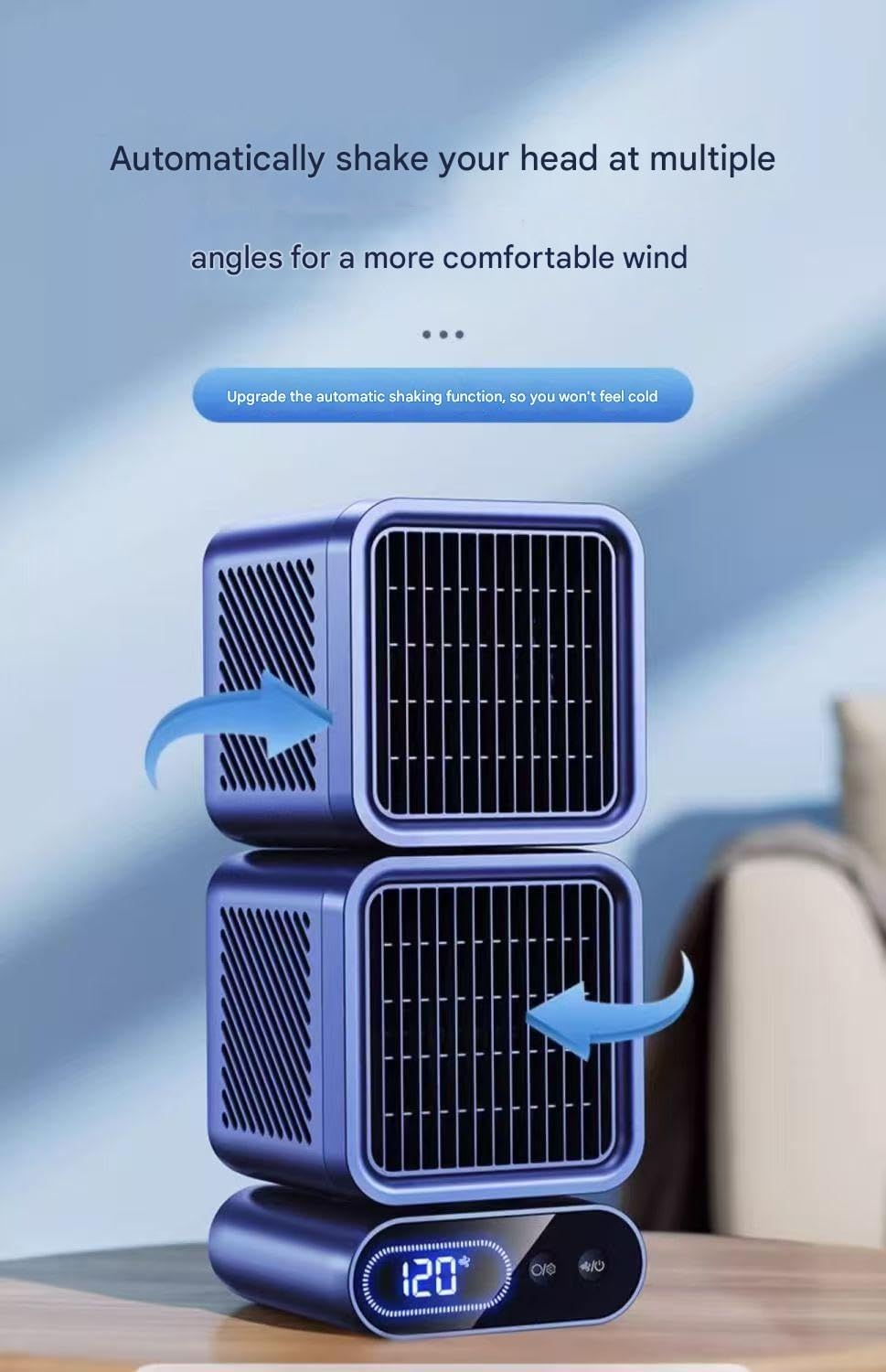 GENERIC Ventilateur De Climatiseurs Portables, 24 Heures De Longue Durée De Vie De La Batterie, Ventilateur De Climatisation Multi-Angle Pour La Maison Chambre Camping Car Bureau