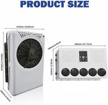  Générique Climatiseur De Cabine De Camion RV Unité De Climatisation éLectrique Suspendue Pour Camion Refroidissement Rapide Climatiseur Portable DC Pour VéHicules De Camping Remorques,24v
