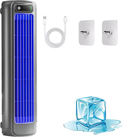 GENERIC Climatiseur Portable Cooling Ace – Refroidisseur D'air Tour Sans Pales Rechargeable Par USB Avec 3 Vitesses Réglables, Unité AC De Bureau Personnelle Silencieuse, Design Peu Encombrant Pouvant ê Blue