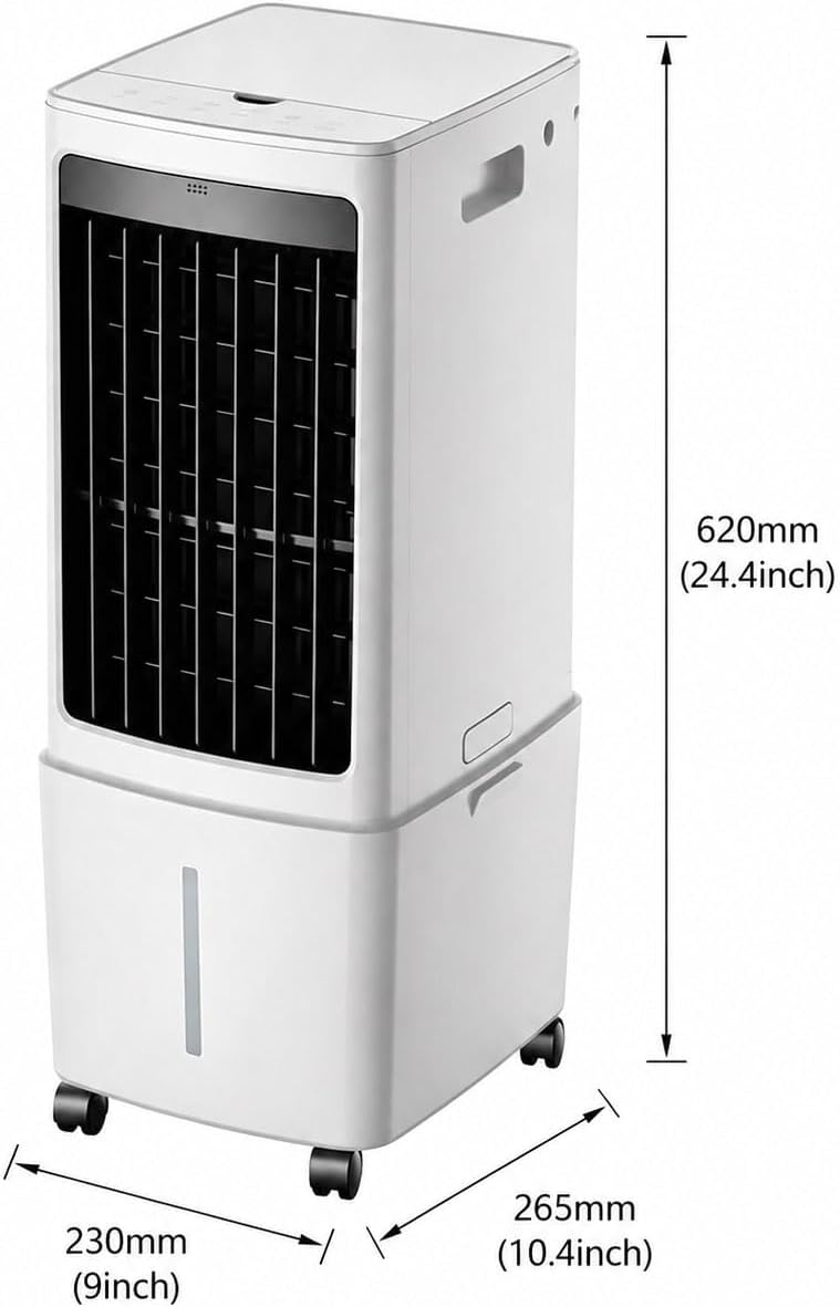 GENERIC Refroidisseur D'air évaporatif Portable, Réservoir Amovible De 12L Et Boîtes à Glace Pour Le Refroidissement Instantané.Smart 7.5H Timer Avec Télécommande.Le Filtre Anti-Pousse Assure Un Débit D'air P