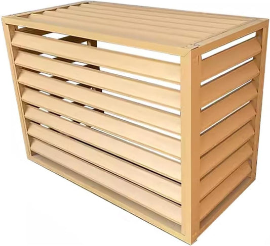 GENERIC Amande Housse De Protection Pour Climatiseur Extérieur – 120 X 70 X 150 Cm (L X L X H) – Écran De Pompe à Chaleur En Aluminium Avec Persiennes Pour Protection Contre Les Condensateurs – Bâche De