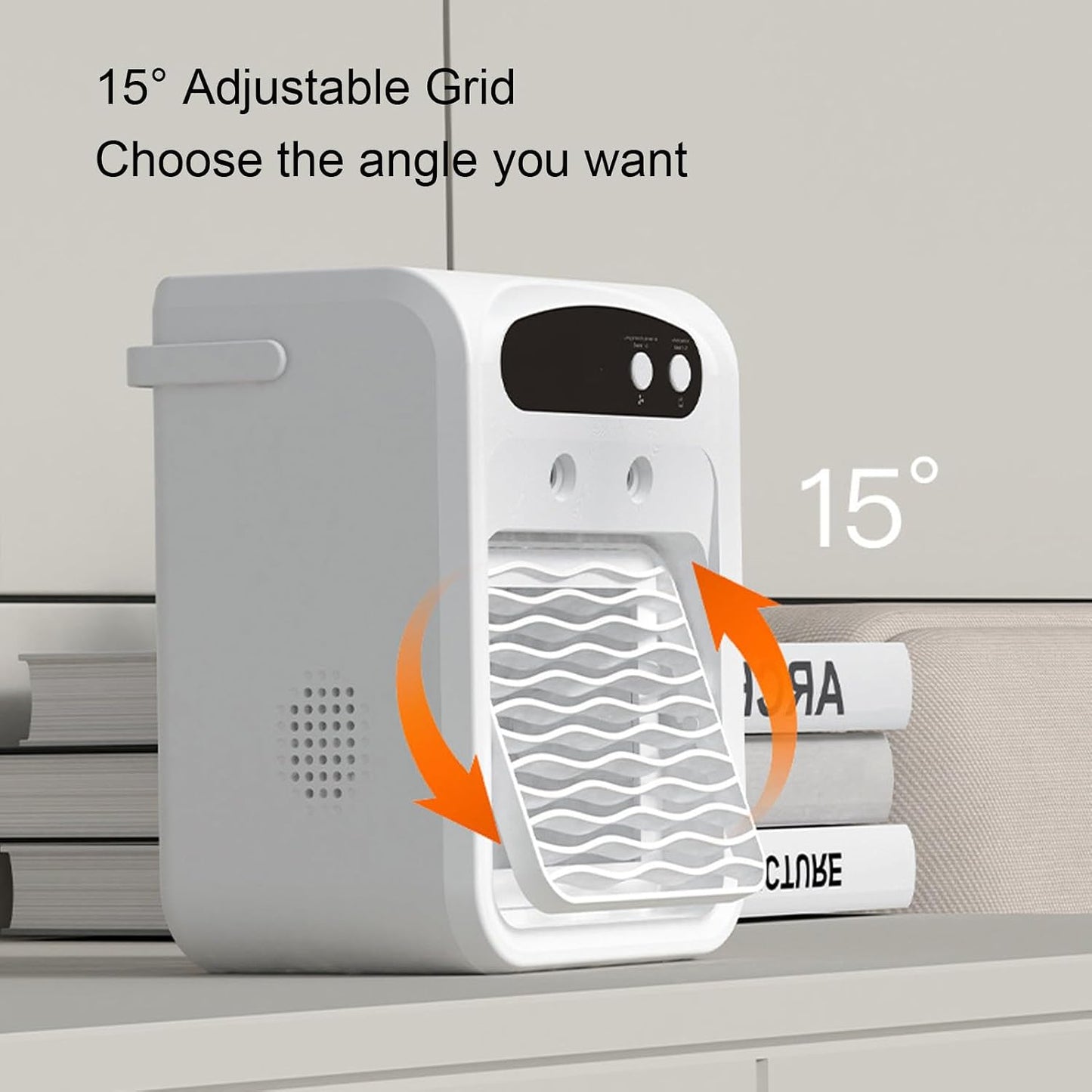  Naroote Ventilateur De Bureau USB, Climatiseur électrique De Bureau Rechargeable Avec Humidificateur Et Réservoir D'eau De 1000Ml, Appareils De Refroidissement Portables Pour L'été (WHITE)