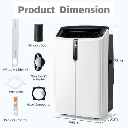  LIFEZEAL Climatiseur Mobile, Climatiseur Portable Avec Fonctions Refroidissement, Chauffage, Déshumidification Et Ventilation, Télécommande/Wi-Fi, Minuterie 24H (Style4-14000 BTU)