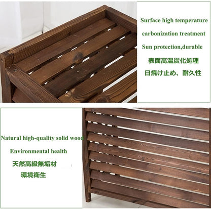 GENERIC Housse Et Support De Climatiseur D'extérieur En Bois Résistant Aux Intempéries – Protection élégante Et Unité AC, 100 X 43 X 94 Cm Et 110 X 50 X 85 Cm, Support De Fleurs Idéal Pour Toutes Les Saisons