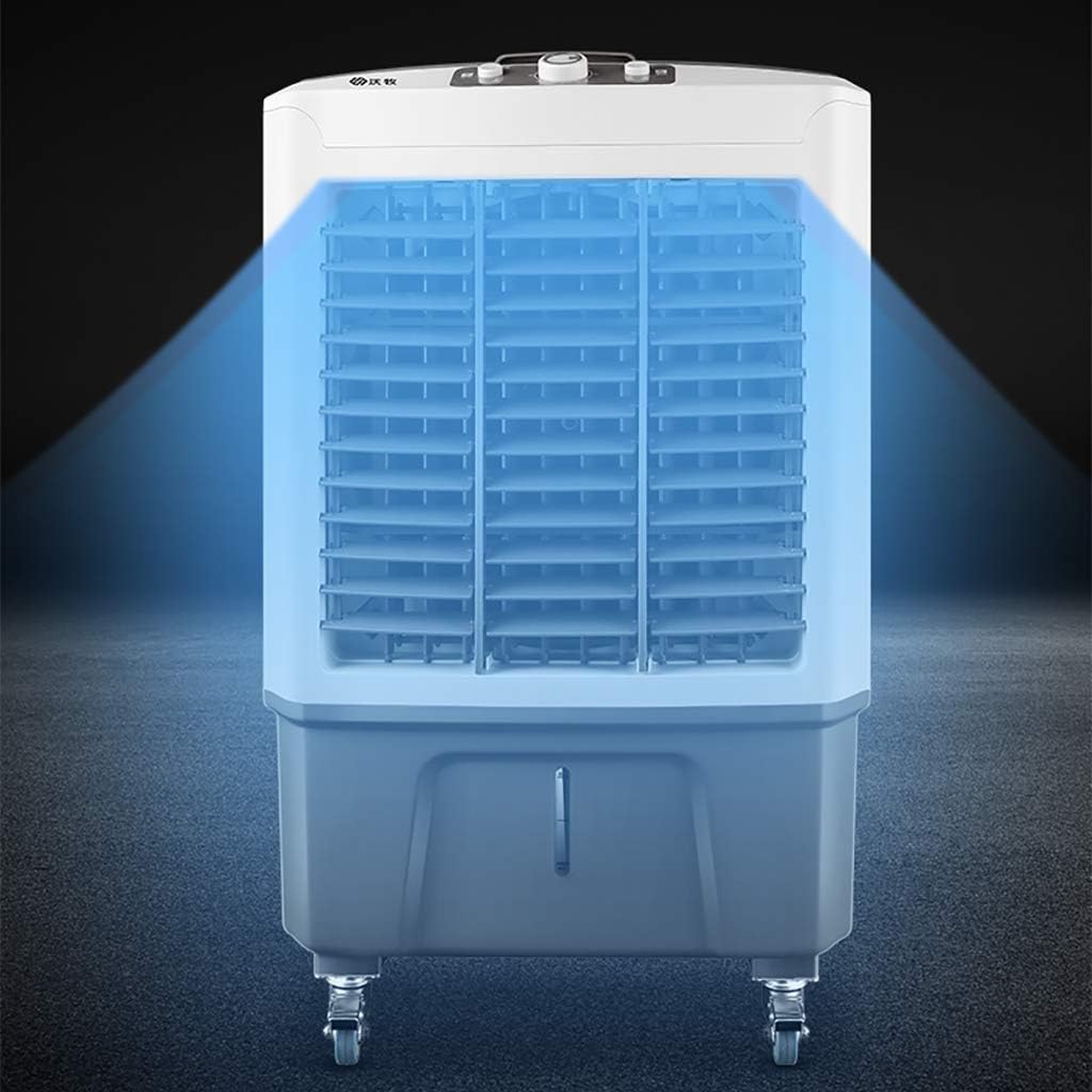  Rafraîchisseur D'air Portable Par évaporation Avec 4 Roues Universelles, Réservoir D'eau De 60 L, Oscillation à 120 °, Léger, 3 Vitesses, Refroidissement Jusqu'à 60 M², Pour Intérieur Et Maison