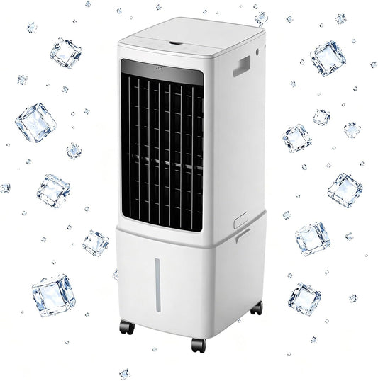 GENERIC Refroidisseur D'air évaporatif Portable, Réservoir Amovible De 12L Et Boîtes à Glace Pour Le Refroidissement Instantané.Smart 7.5H Timer Avec Télécommande.Le Filtre Anti-Pousse Assure Un Débit D'air P