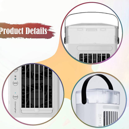  F Fityle Climatiseur Portable 3 En 1, Ventilateur Rafraîchisseur Avec Humidificateur Et Purificateur, 3 Vitesses, Écran Tactile, Réservoir 480ml, Silencieux Pour Bureau Et Chambre
