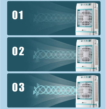 GENERIC Refroidisseur D'évaporation Portable Avec Paquet De Glace, Réservoir D'eau 40L, 3 Vitesses, Roues Universelles, Double Filtration, Flux D'air Grand Angle Pour Garage Patio à Usage Domestique Solution
