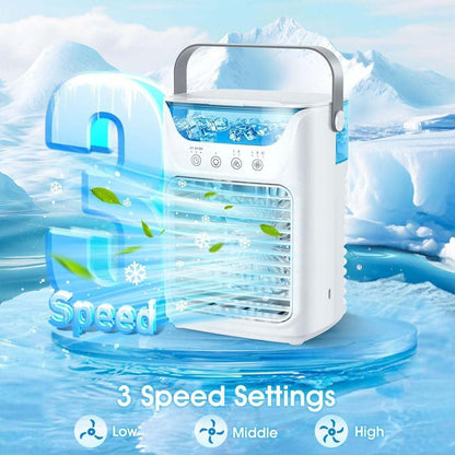  TundraFreeze Portable Ac Unit, TundraFreeze Air Conditioner, 4 En 1 Mini Climatiseur Mobile Avec 3 Vitesses, 2 Niveaux De Brume, 7 Couleurs LED De Nuit, 700ml Climatiseur Portable, Climatiseur Mobile