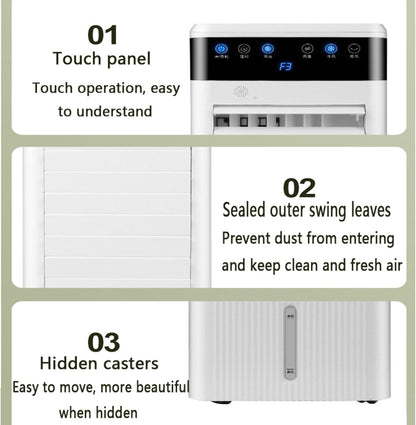 GENERIC Climatiseur Portable Avec Ventilateur Et Système De Refroidissement Sans évacuation, 3 Vitesses, Grand Réservoir, Silencieux (46 DB), Minuterie 12 H Et Compartiment à Glace. Idéal Pour La Ch