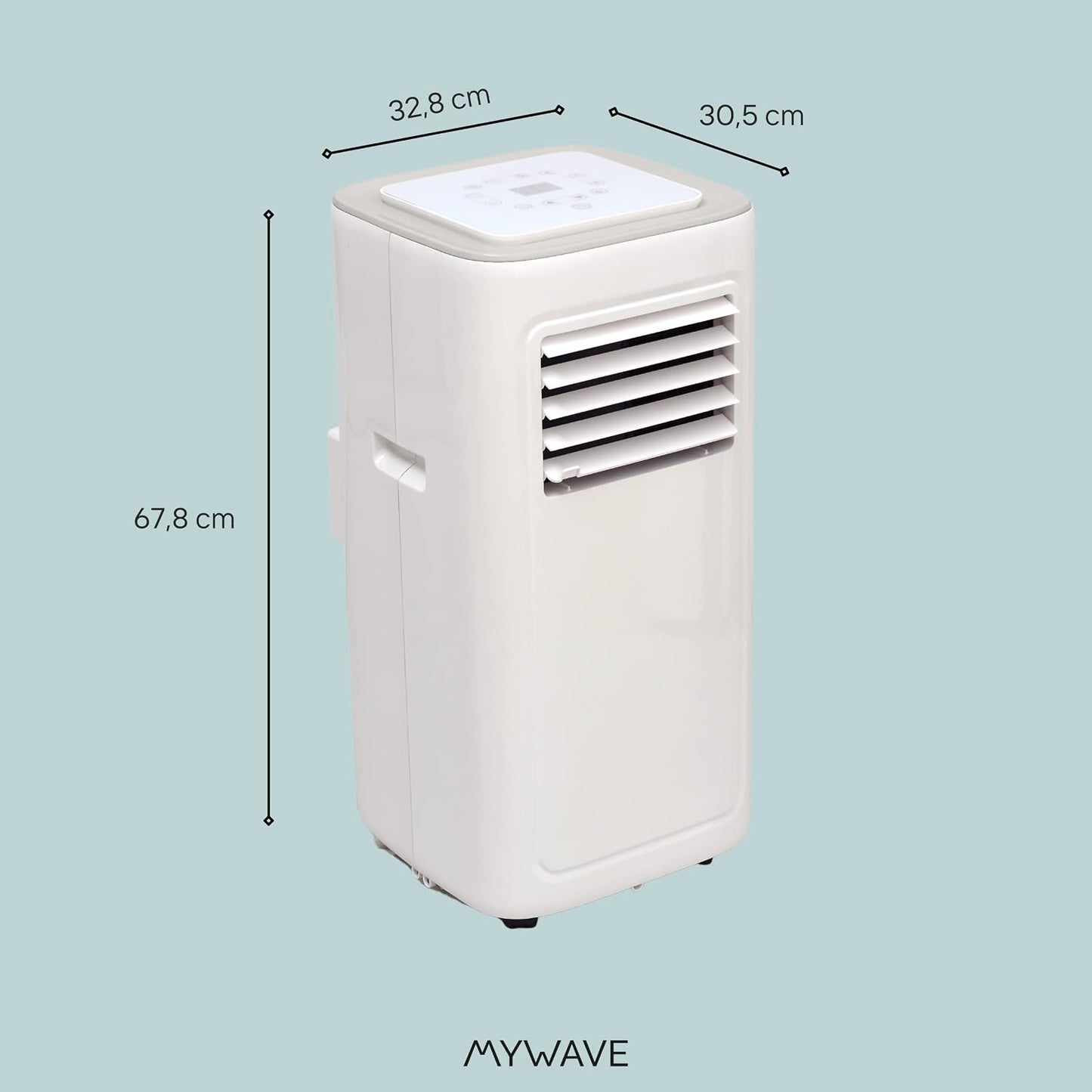  My Wave - Climatiseur Portable 7K - 1750 Frigories Et 20 M2 De Portée - Climatiseur Portable Avec 2 Vitesses Et Mode Nuit - Minuterie 24 H Et Niveau De Bruit Bas - Affichage LED Sur Le Dessus