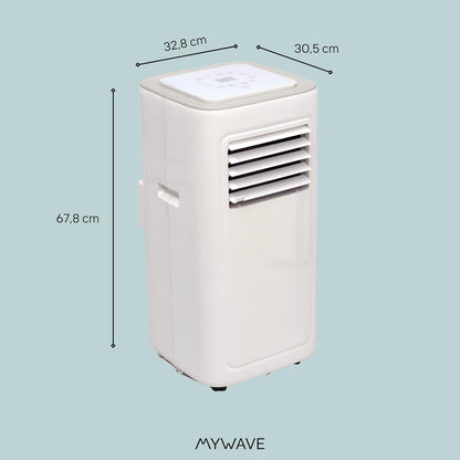  My Wave - Climatiseur Portable 7K - 1750 Frigories Et 20 M2 De Portée - Climatiseur Portable Avec 2 Vitesses Et Mode Nuit - Minuterie 24 H Et Niveau De Bruit Bas - Affichage LED Sur Le Dessus