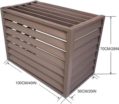  Housse De Climatiseur Et De Pompe à Chaleur En Aluminium, Housse De Climatiseur Mini-Split Pour Unités Extérieures, Clôture Pour Cacher Le Climatiseur, Matériau Extérieur, Convient Pour L'in