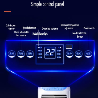 GENERIC Climatiseur Portable Avec Télécommande, Silencieux Et Doté D'un Ventilateur Et D'un Déshumidificateur, Avec Minuterie 24 H. Idéal Pour La Chambre, Le Bureau Ou Le Camping.