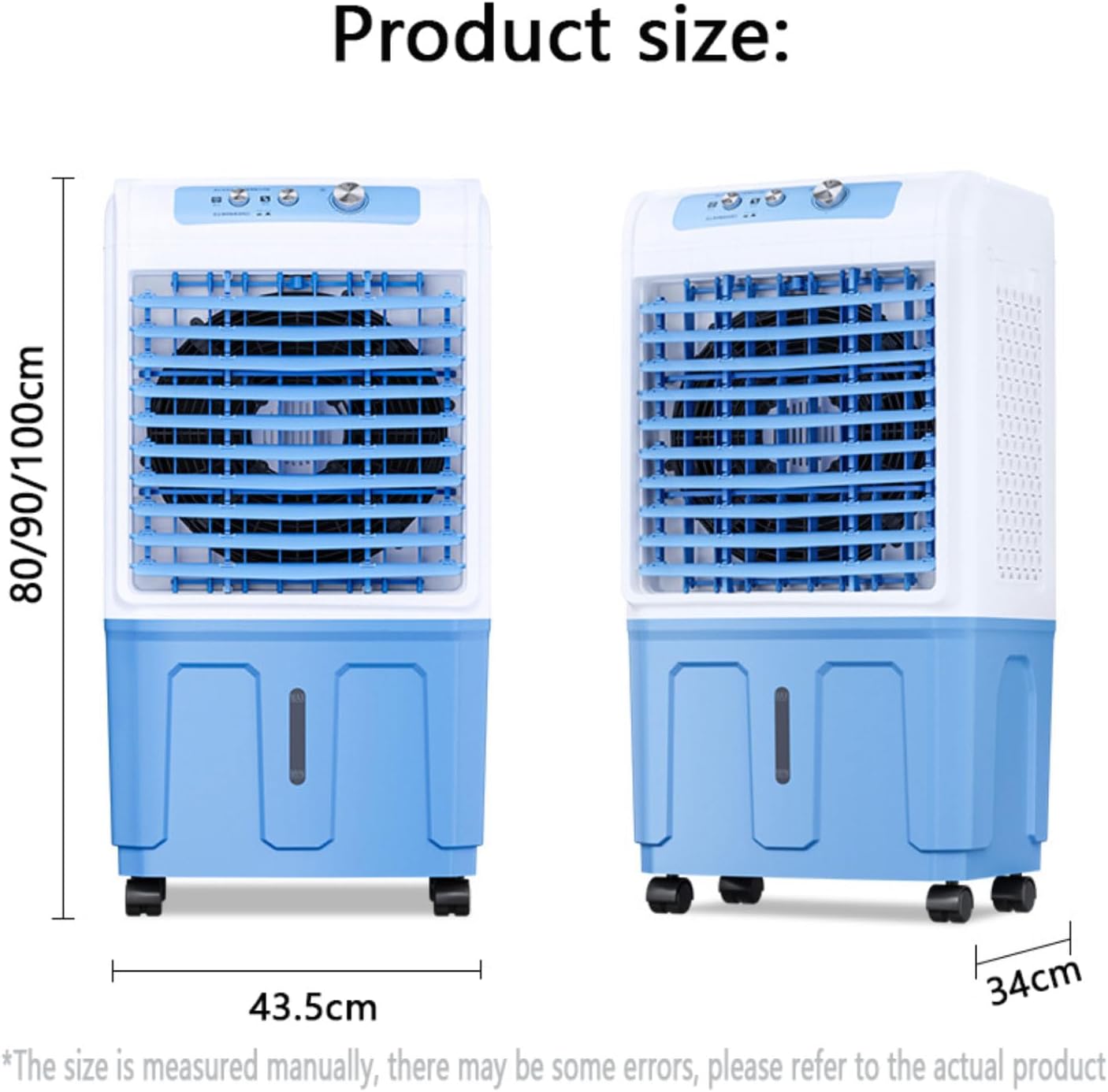 GENERIC Refroidisseur Par évaporation Portable, Ventilateur De Climatiseur à 3 Vitesses Avec Blocs De Glace, Oscillation à 120°, Silencieux, 36 DB, Design Mobile Pour Chambre, Bureau Et Utilisation à La