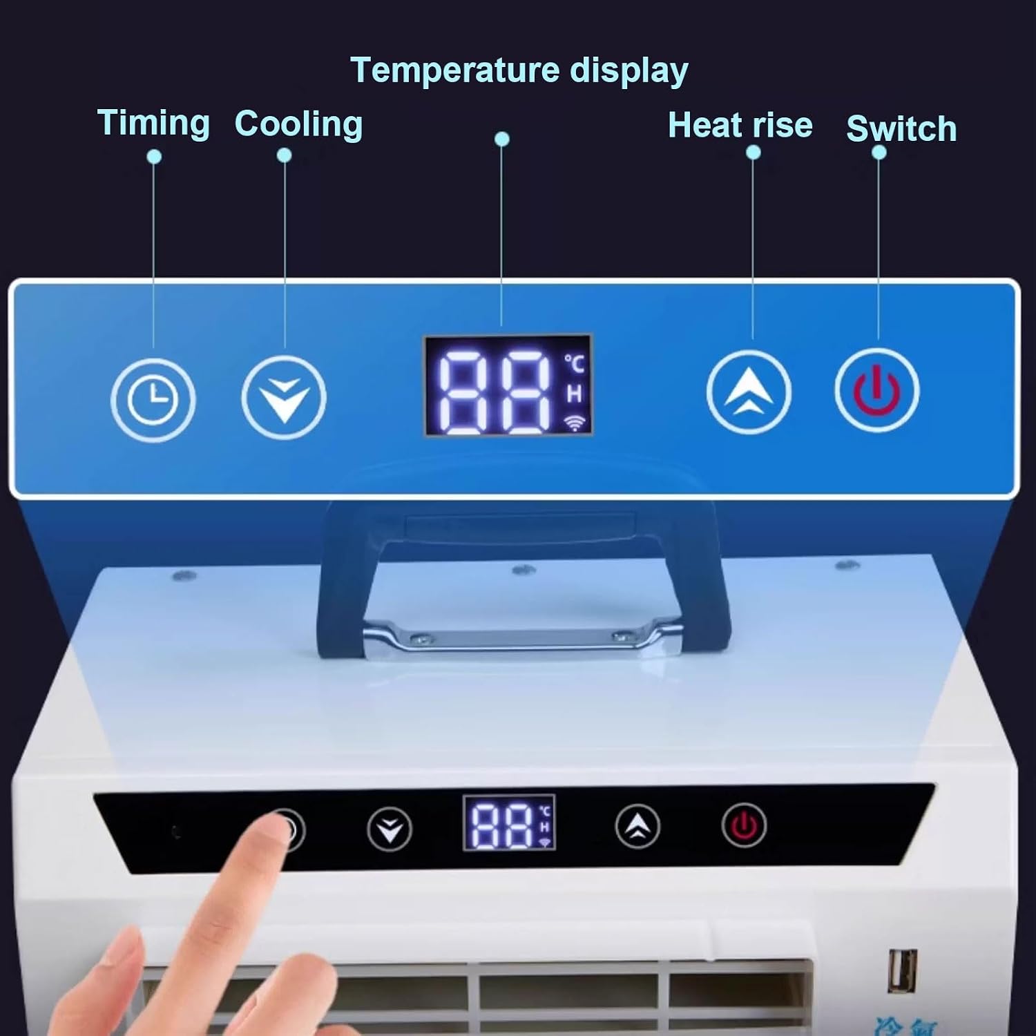 GENERIC Climatiseur Mobile Avec Evacuation Rafraichisseur D'air Silencieux Chambre Structure Divisée Avec Tuyau De Raccordement De 1 Mètre Aucun Assemblage Requis