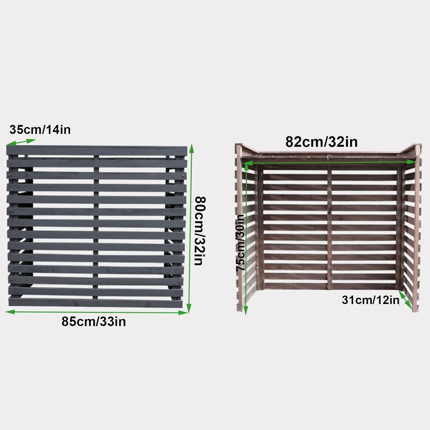 GENERIC Bonsai Design Housse En Bois Pour Climatiseur – Protection Pour Unité Extérieure | Cadre AC élégant Pour Différents Réglages | Solution Résistante Aux Intempéries Et élégante
