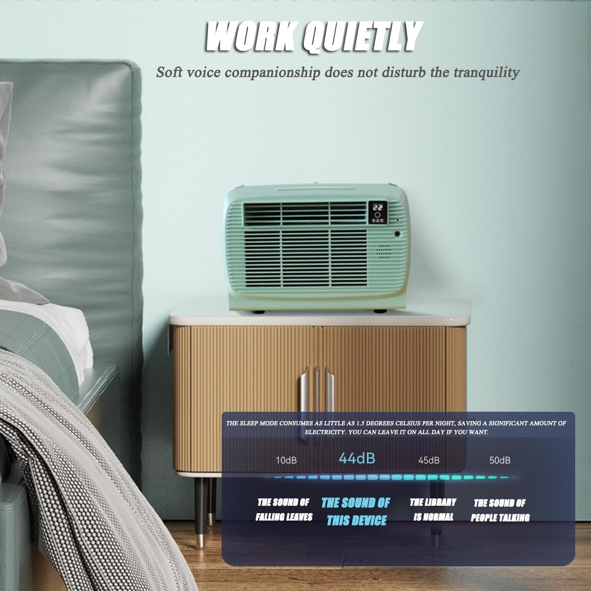  2500BTU Unité De Climatisation Portable, Refroidissement 280W De Faible Puissance, Contrôle D'application Et Minuterie Pour VR, Voiture, Camping, Chambre à Coucher, Déshumidificateur Compact Avec Kit