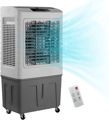 GENERIC Refroidisseur D'air Par évaporation 1800 CFM, Oscillation à 120°, 3 Vitesses, Télécommande, 4 Glacières, Ventilateur De Refroidissement 3 En 1 Pour La Maison, Le Bureau, L'intérieur Et L'extérieur