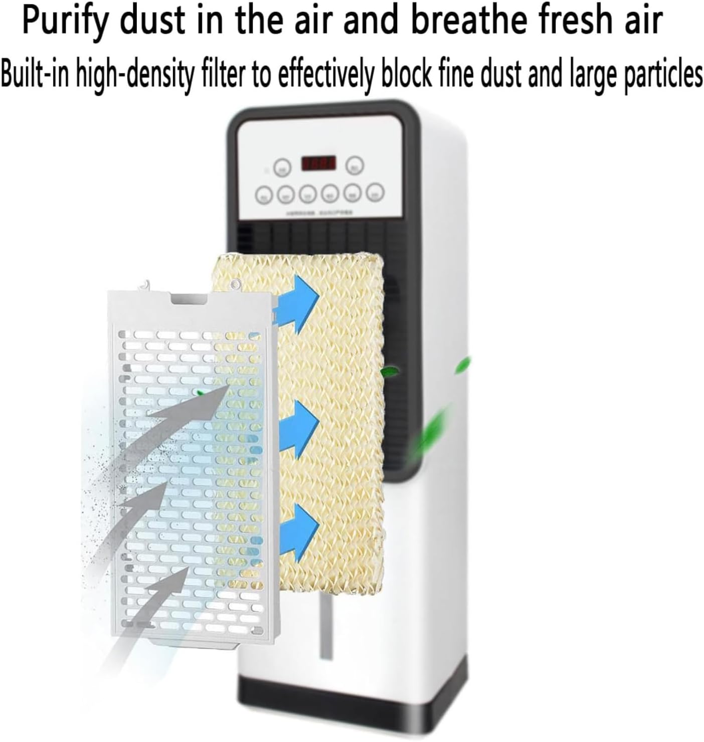 GENERIC Climatiseur Portable 3-IN-1 Refroidisseur D'air évaporatif W/1.2L Réservoir 4 Modes Et 3 Vitesses 7H Minuterie Ice Packs Télécommande Pour La Maison De Chambre à Coucher Pas De Tuyau Besoin Ventilateu