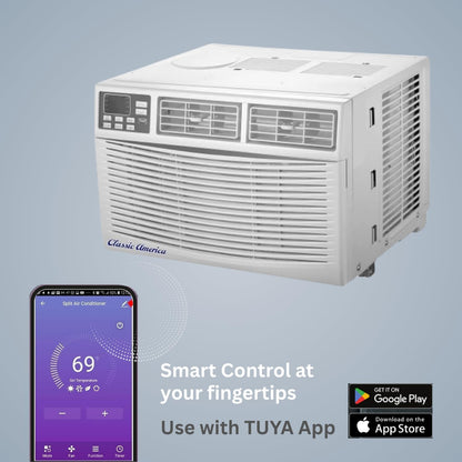  Classic America Climatiseurs Compatibles WiFi, Alexa Ready, économie D'énergie, Montés Sur Fenêtre (8000 BTU 12 CEER 120 VAC), Certification Energy Star, Blanc