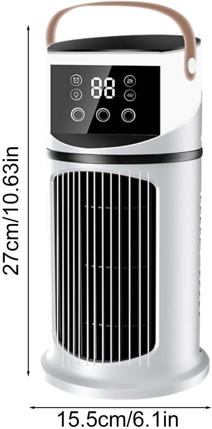 GENERIC Climatiseur De Bureau – 15,5 X 15,5 X 27 Cm, Unité Portable ABS, Purifiant à Neuf Vitesses Réglable, Ventilateur De Refroidissement Personnel, Refroidisseur D'air Par évaporation | Pour