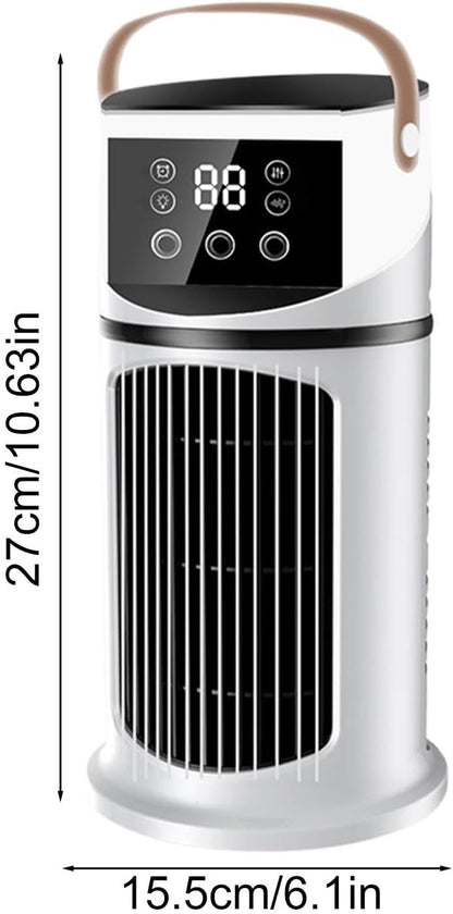 GENERIC Climatiseur De Bureau – 15,5 X 15,5 X 27 Cm, Unité Portable ABS, Purifiant à Neuf Vitesses Réglable, Ventilateur De Refroidissement Personnel, Refroidisseur D'air Par évaporation | Pour