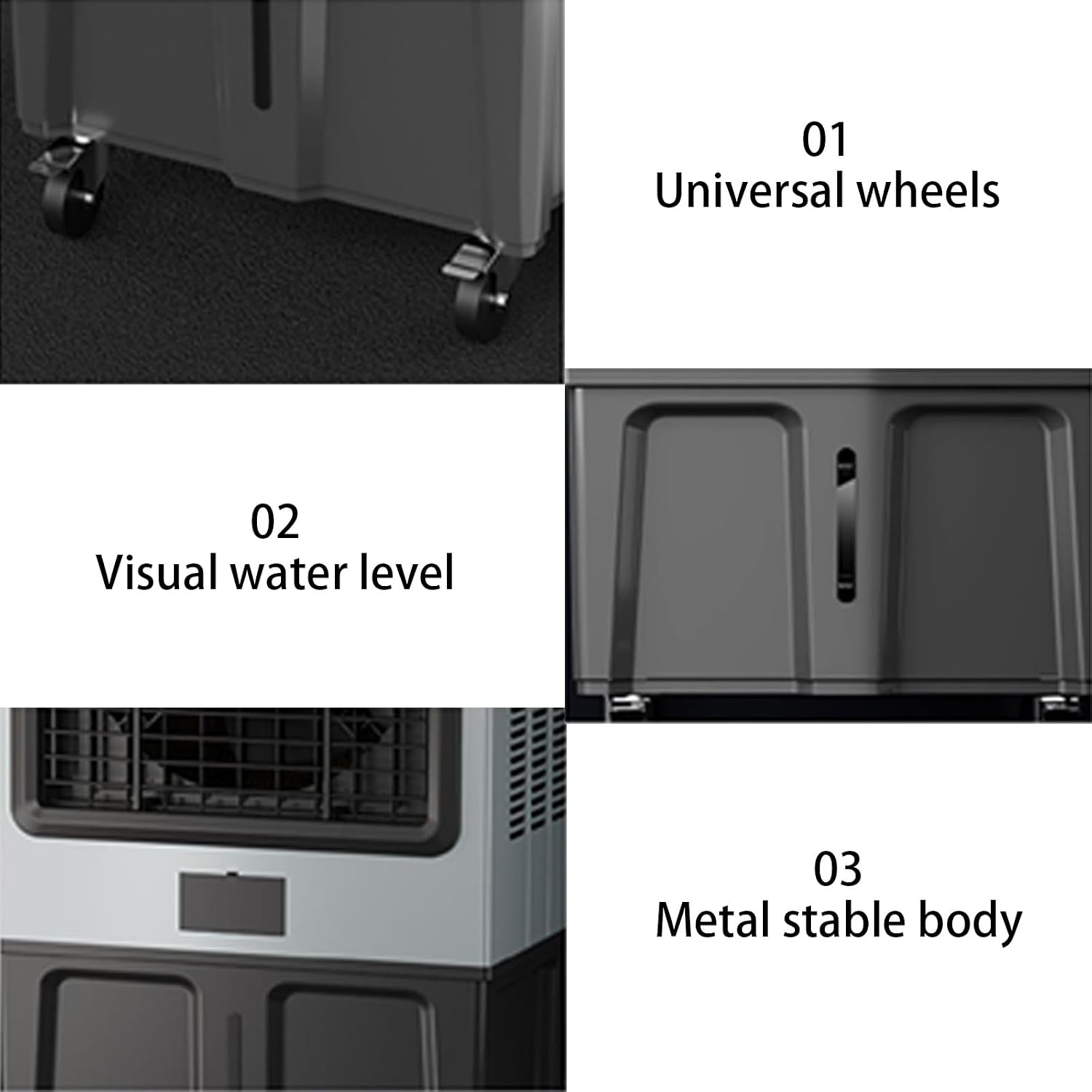  Climatiseur Portable Personnel Pour Marais, Avec Réservoir De 180 L Et 3 Vitesses, Climatiseur À Évaporation Pour Chambre, Bureau, Extérieur(62 * 42 * 130cm)