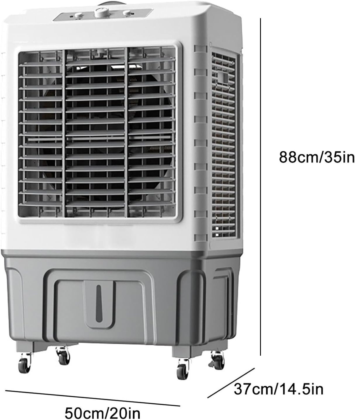 GENERIC Refroidisseur évaporatif Portable Avec Packs De Glace, 120 Ventilateur Oscillant, 3 Vitesses, Grand Réservoir D'eau Pour Le Patio à La Maison Garage Refroidissement Extérieur