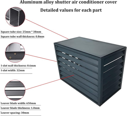  Housse De Protection En Aluminium Pour Climatiseur Et Pompe à Chaleur – Clôture Décorative Pour Unités Extérieures – Housse De Protection Autoportante Pour Climatisation Et Ordures – Utilisation En