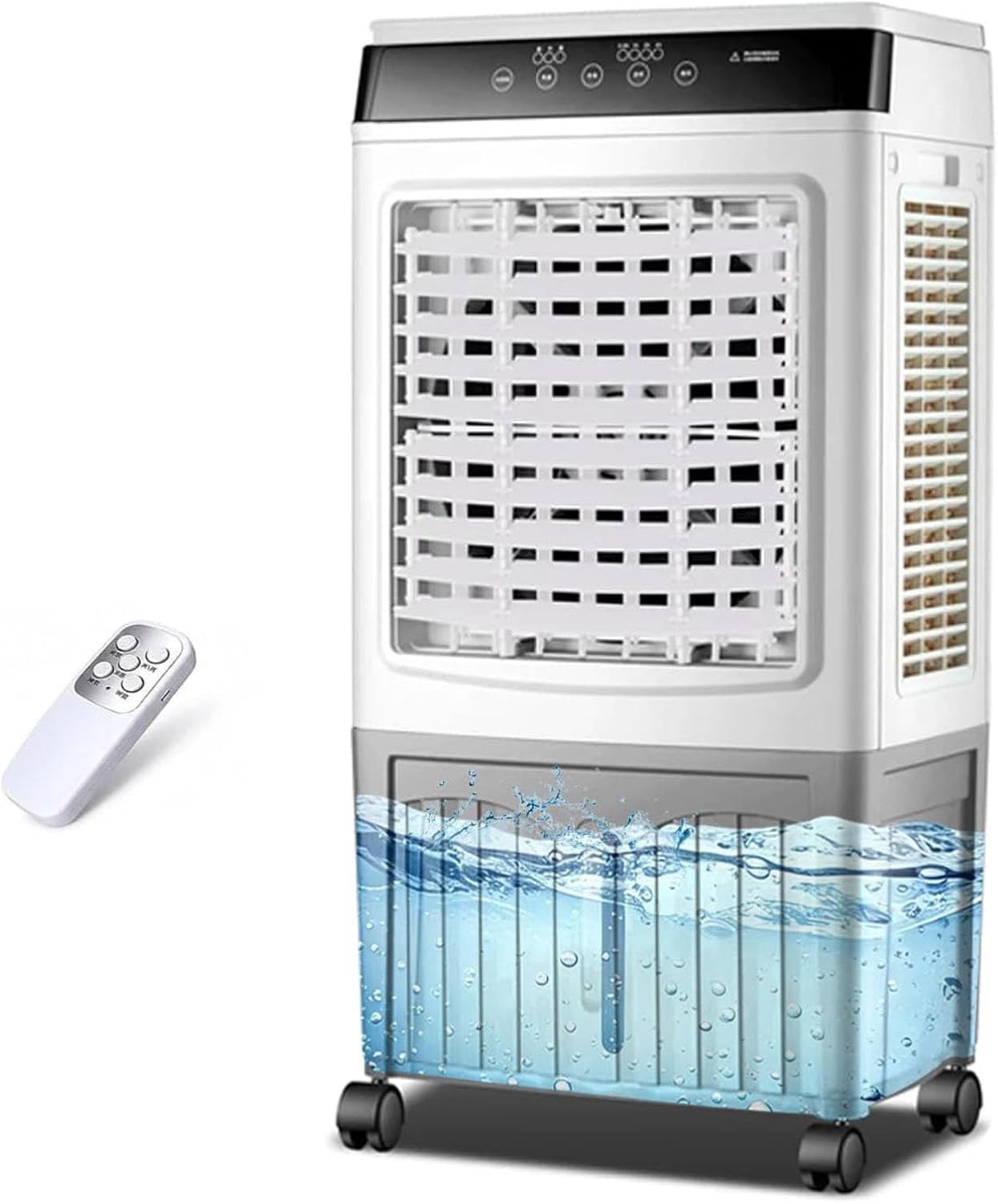 GENERIC Refroidisseur D'air évaporatif Portable, 3100 CFM, Refroidisseur De Marais Avec 3 Modes Et 3 Vitesses, Oscillation à 120°, Minuterie De 0 à 7,5 H, Pour Terrasse, Garage, Refroidissement Extérieur