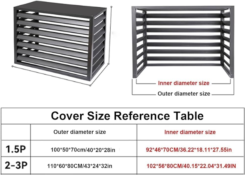 GENERIC Housse Pour Climatiseur Extérieur – Pare-soleil Résistant Aux Intempéries Pour Unités Divisées – Grille De Protection Et Clôture AC – Dimensions : 100 X 50 X 70 Cm – Protection Blanche Pour Toutes Les