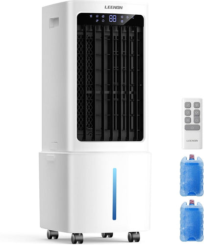  LEENON 9L Climatiseur Mobile Avec Télécommande, Rafraichisseur D'air Silencieux Avec Oscillant Et 3 Vitesses, 3 Modes, Minuterie 12H Climatisation Portable Pour La Maison Et Le Bureau - Blanc