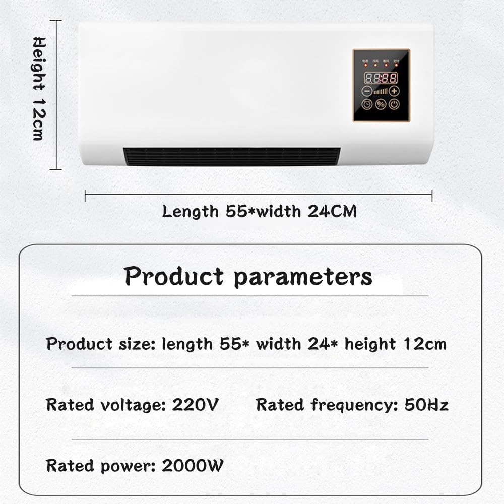  Mini Ventilateur D'air Portable Mural Avec Télécommande Pour Le Bureau De Salon De Chambre L55 * W24 * H12cm