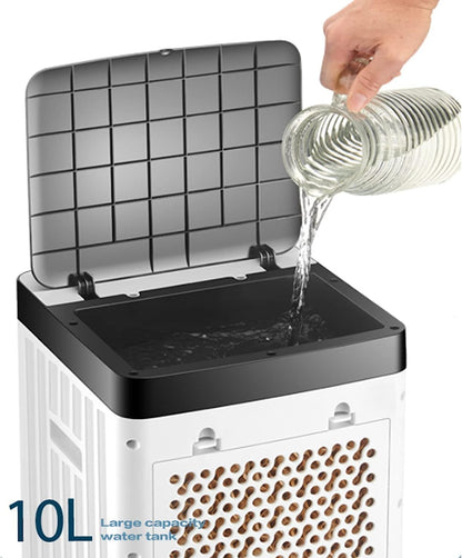 GENERIC Refroidisseur D'air Portable, 10L Réservoir Sans Tuyau AC Avec 3 Vitesses Et Minuterie, Refroidisseur à évaporation Compact Pour Le Bureau à Domicile, Ventilateur De Bureau Silencieux Déshumidificateu