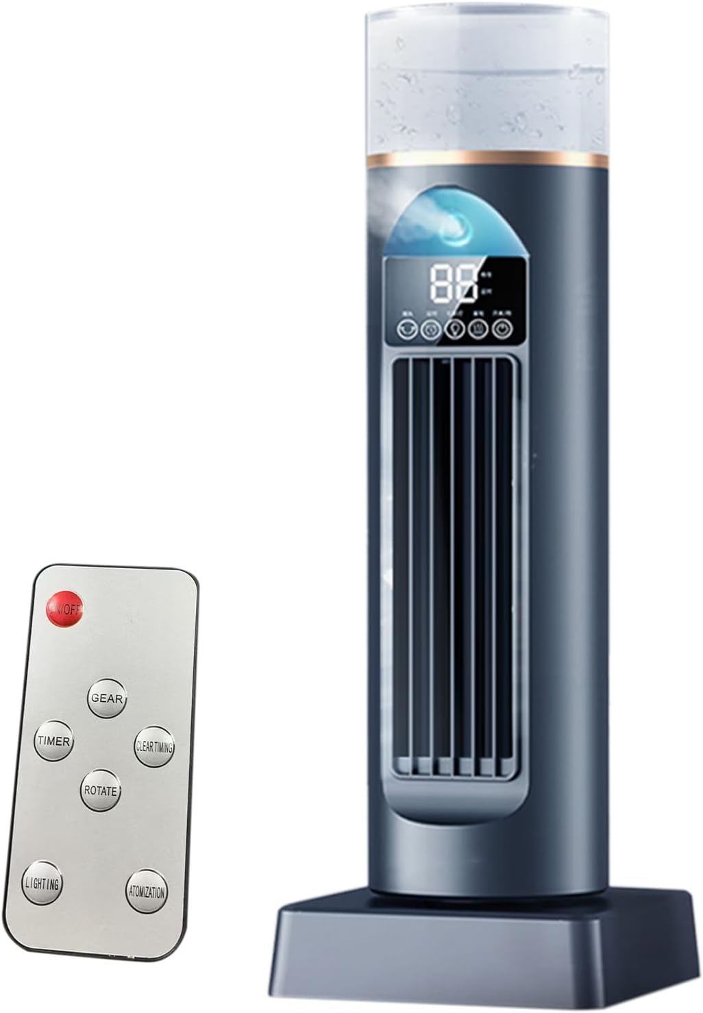 GENERIC Ventilateur D'air Froid, Ventilateur D'air Frais | Refroidisseur Oscillant Silencieux Sans Pales Avec Télécommande Et Réservoir D'eau, Humidificateur à 6 Vitesses Pour Chambre à Coucher, Bureau
