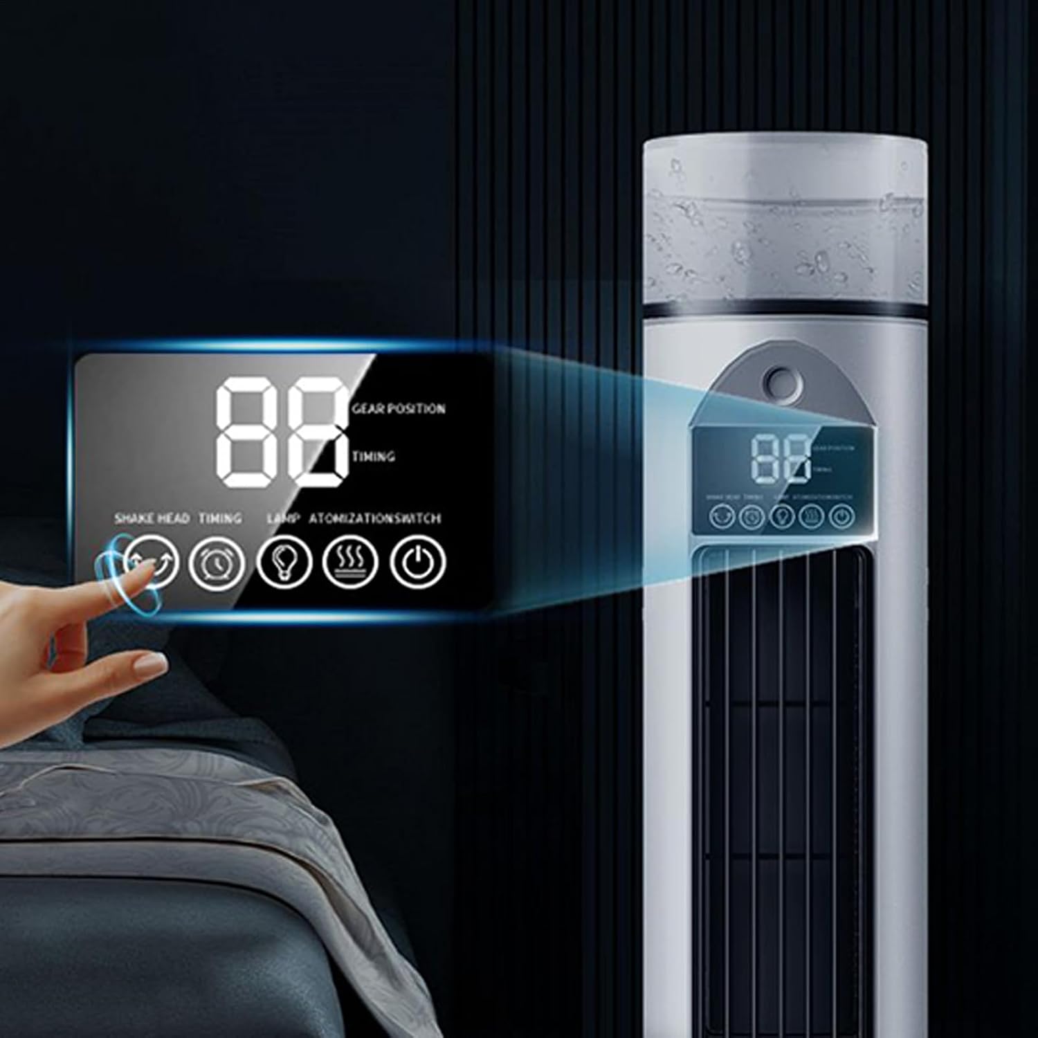  Ventilateur AC Portable – Climatiseur D'air Frais, Refroidisseur Silencieux Sans Pales Avec 6 Vitesses, Télécommande, Réservoir D'eau, Humidificateur Avec Minuterie De 6 Heures Pour Chambre à