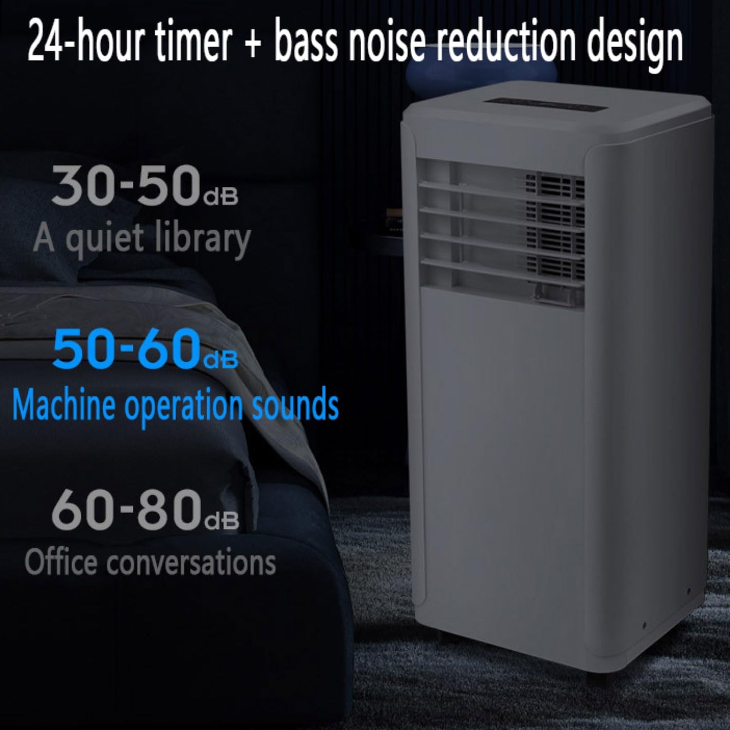  Climatiseur Portable, Unité Intelligente Avec Télécommande, Déshumidificateur De Refroidissement Rapide, Mode Veille Silencieux, Kit De Fenêtre Inclus, 2 Vitesses, Oscillant à 120 ° Pour La Chambre