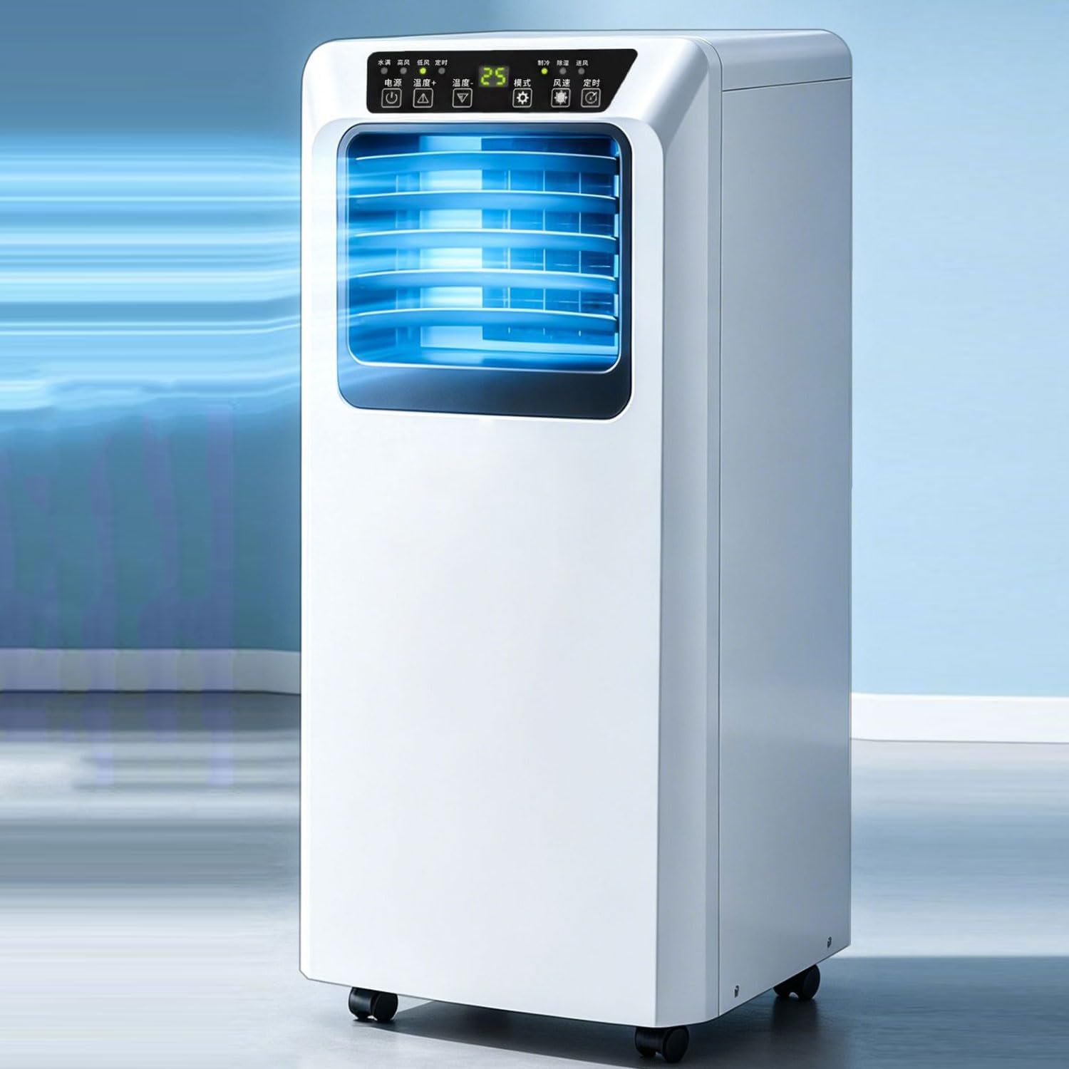  Climatiseurs Portables Climatiseur Portable Jusqu'à 300 Sq.Ft.Quiet Smart AC Unité Avec Ventilateur Cool Déshumidificateur Sleep 24H Timer Remote & Installation Kit De Refroidissement Portable Unité D