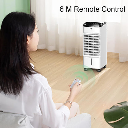  Refroidisseur D'air Par évaporation 4 En 1, Humidificateur Avec Réservoir De 10 L Et Purificateur D'air à Anions, Télécommande Avec Minuterie, 3 Vitesses Pour Le Rafraîchissement De La Maison Et Du