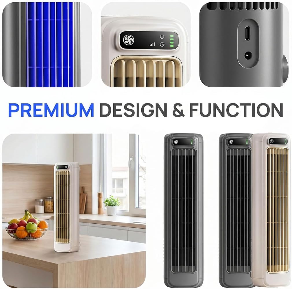  Jiuberry Cooling Ace, Climatiseur Portable Epicooler, Climatiseur Portable Quiet Cooling Ace à 3 Vitesses, Chargement USB-C, Gain De Place Mural, Pour Une Utilisation Intérieure Dans (D)