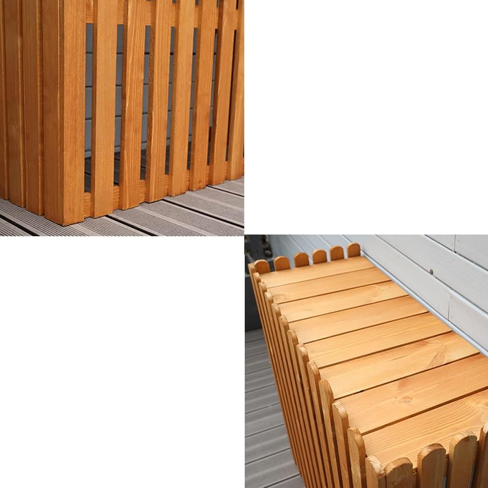 GENERIC Housse De Protection Pour Climatiseur Extérieur - Clôture En Bois Pour Climatiseurs Divisés - 120 X 60 X 109 Cm - Noir - Protection Visuelle Décorative Pour Unités Extérieures - Résistant Aux