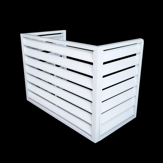 GENERIC Écran De Clôture Pour Climatiseur Extérieur - Volets En Alliage D'aluminium Et Support De Fleurs - Couvercle En Métal Anti-corrosion Pour Unités Extérieures - Support élégant Pour Plantes (blanc