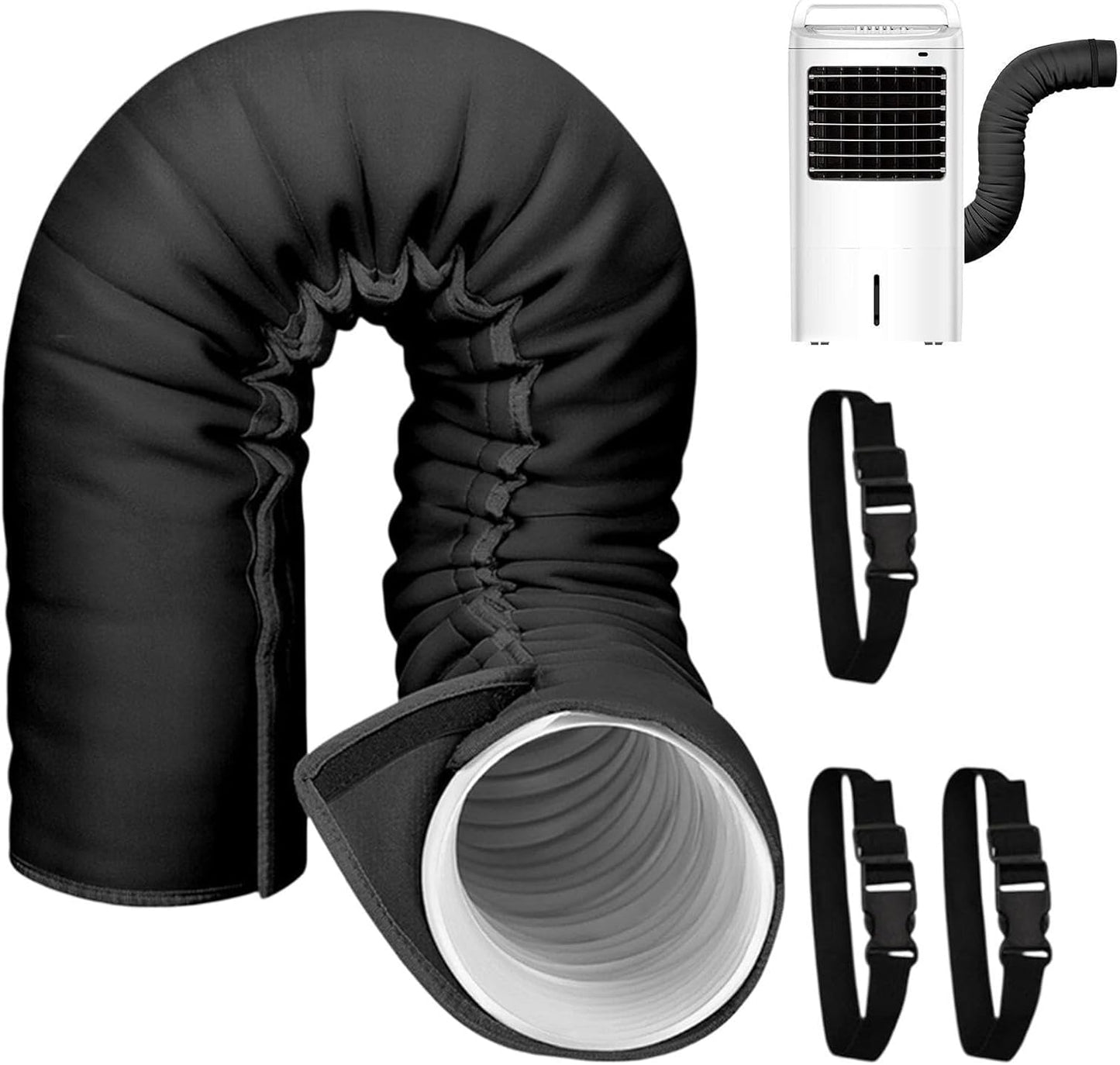  150 CM Manchon Isolant Tuyau Thermique Pour Climatisation Mobile | Manchon Isolant Pour Gaine De Climatiseur Mobile, Gaine Isolante Conduit De Climatisation Mobile, - 3 Sangles, Pour 12,7/15CM