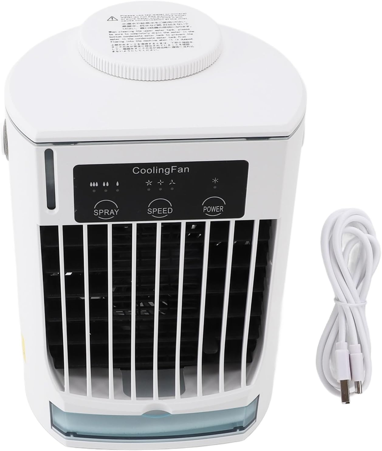  Climatiseur Portable Refroidisseur D'air Par évaporation USB Personnel Vitesses De Vent Réglables Ventilateur De Refroidissement De Bureau Pour La Maison Camping Bureau